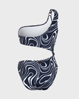Women Asymmetric One-piece swimsuit Waves