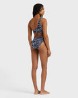 Women Asymmetric One-piece swimsuit Waves