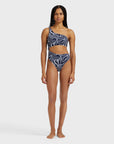 Women Asymmetric One-piece swimsuit Waves
