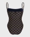 Women Bustier One-piece swimsuit Turtles Chain