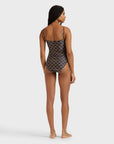 Women Bustier One-piece swimsuit Turtles Chain