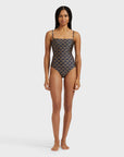 Women Bustier One-piece swimsuit Turtles Chain