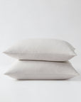 Stacked pair of Harriet Home CoCashmere shams in Ivory, illustrating the soft micro waffle texture.