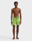 Men Swim Shorts Flocked Tropical Turtles