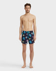 Men Stretch Short Swim Shorts Ronde des Tortues Multicolores