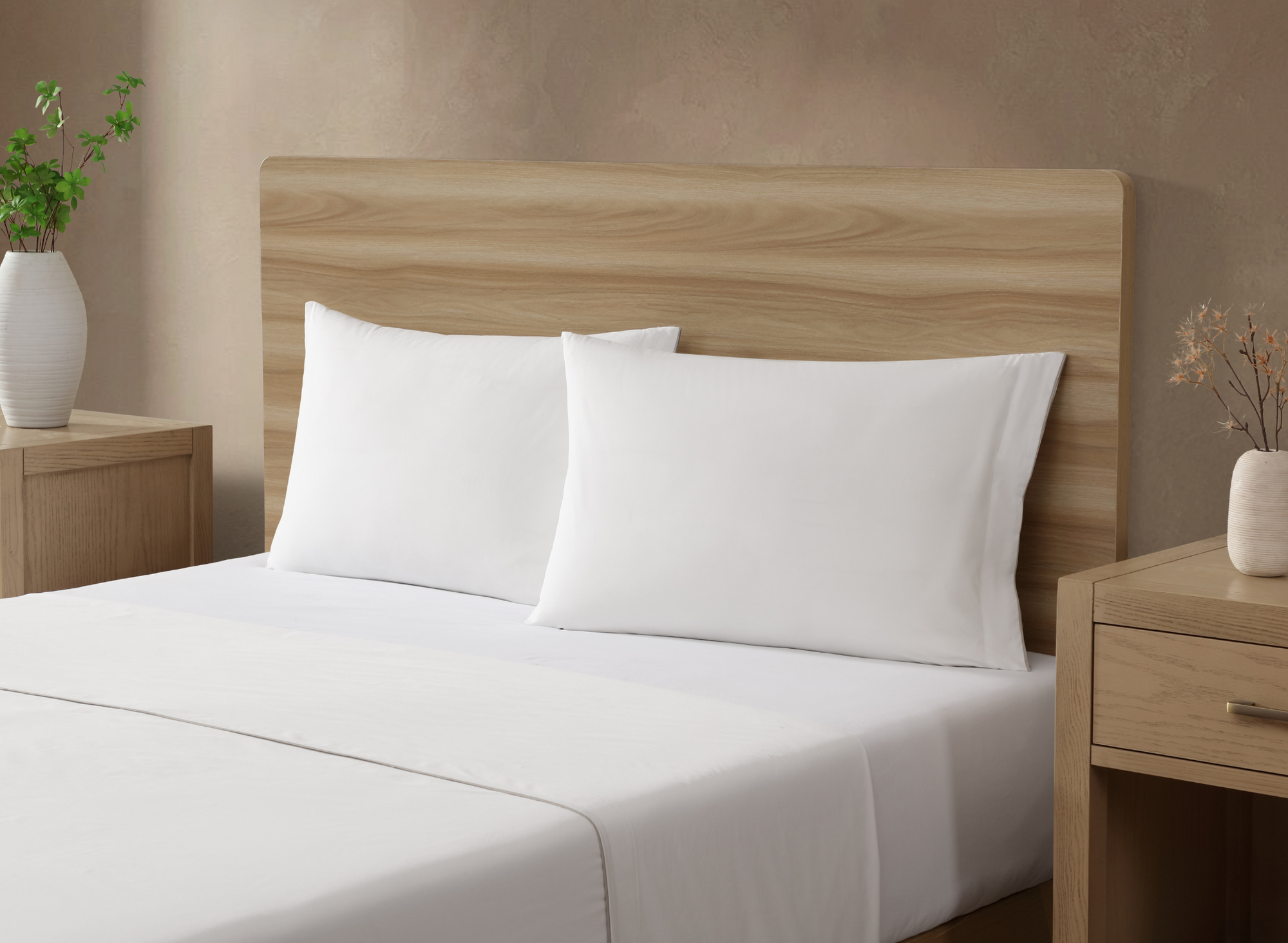 Linear Embroidery Pillowcase Pair