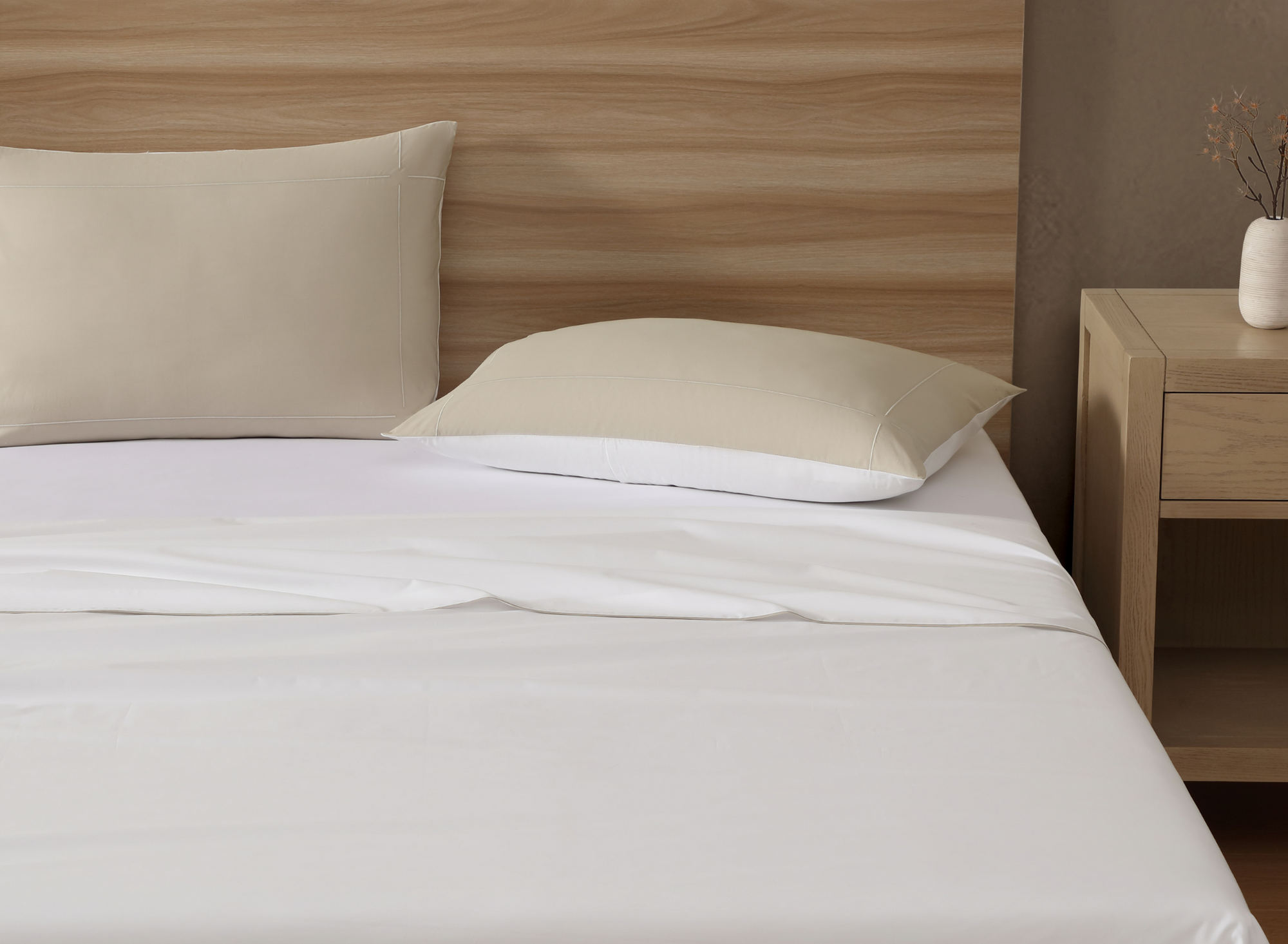 Linear Embroidery Flat Sheet