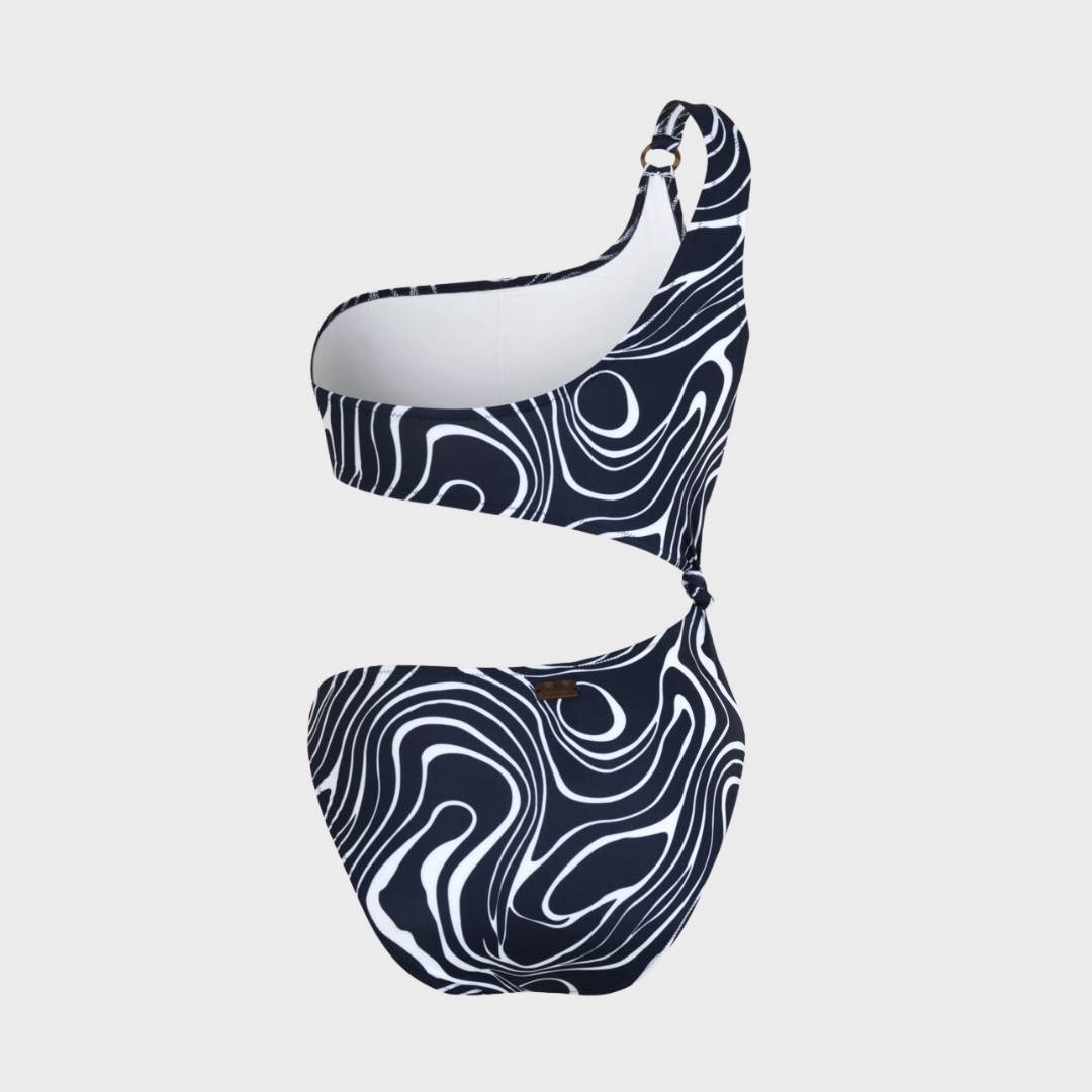 Women Asymmetric One-piece swimsuit Waves