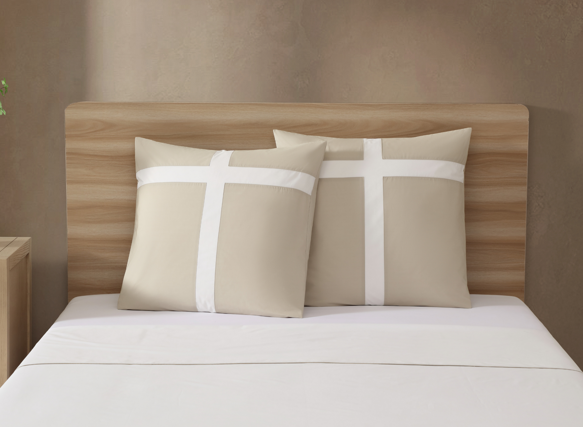 Linear Embroidery European Sham