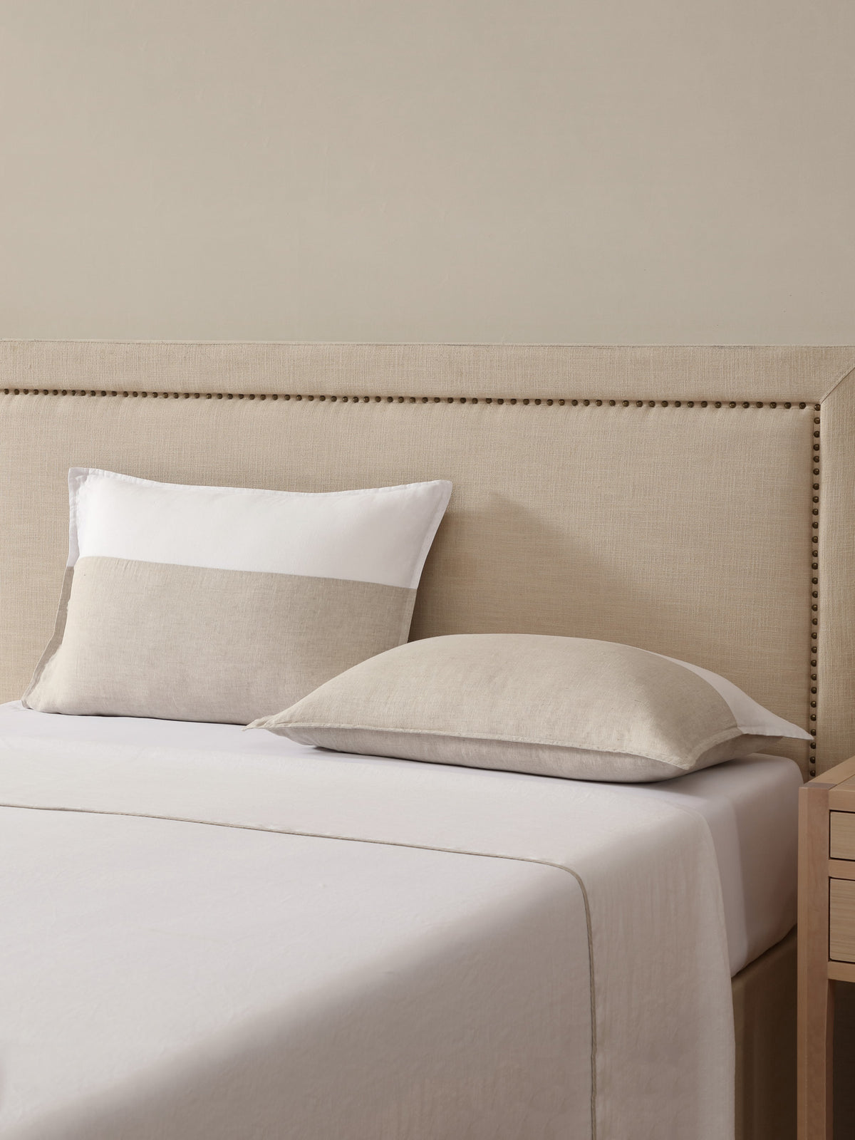Linen Colour Block Standard Sham