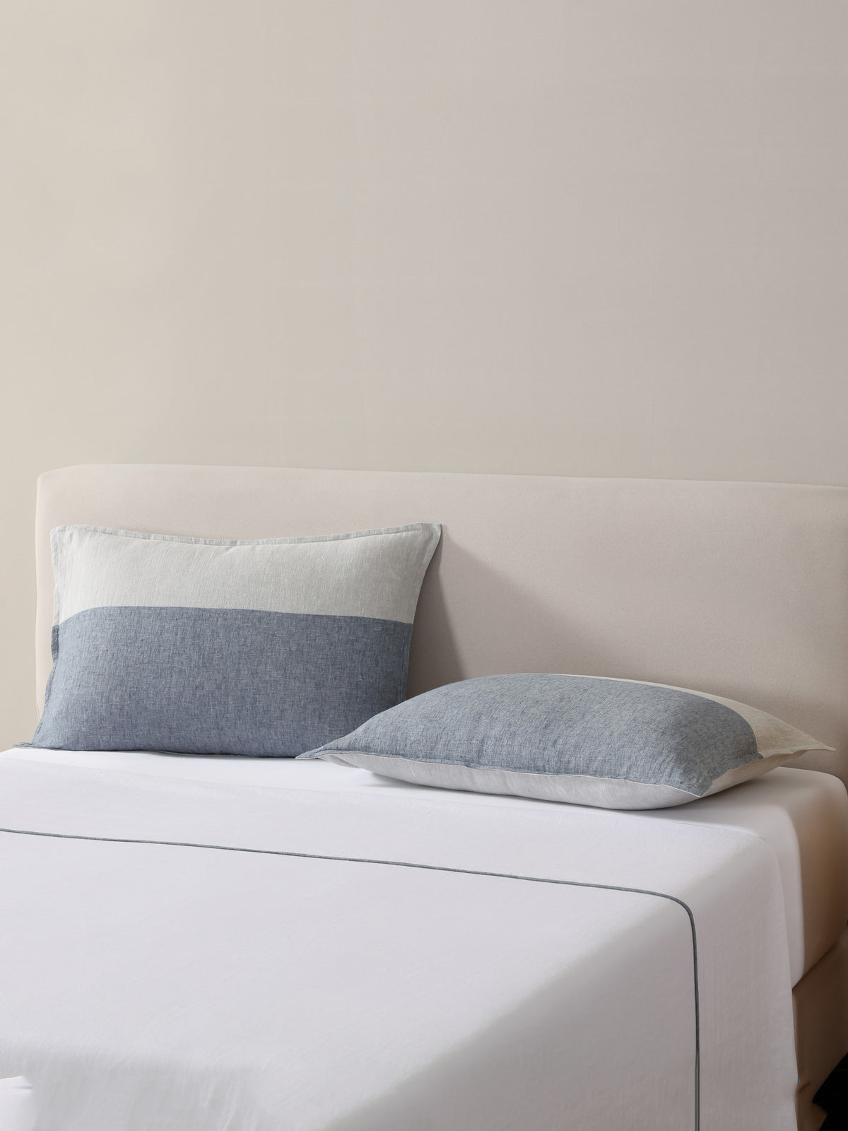 Linen Colour Block Standard Sham