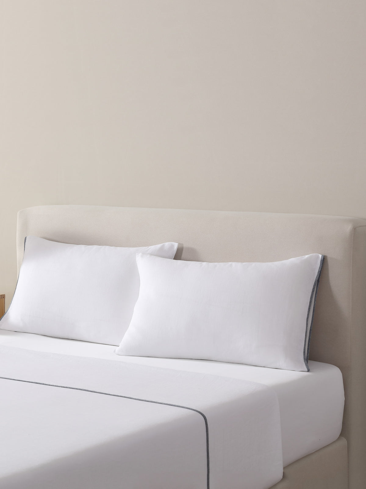 Linen Colour Block Pillowcase Pair