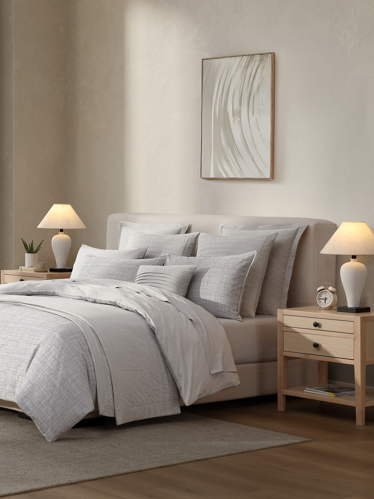 Modern Grid Weave Pillowcase Pair
