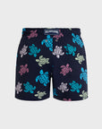 Men Stretch Short Swim Shorts Ronde des Tortues Multicolores