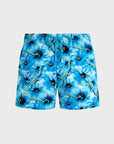 Men Stretch Short Swim Shorts Poppies and Geckos