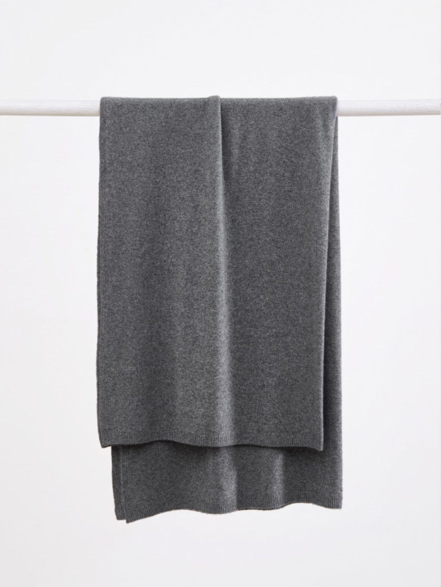 Cashmere &amp; Wool Throw - Iron Gray