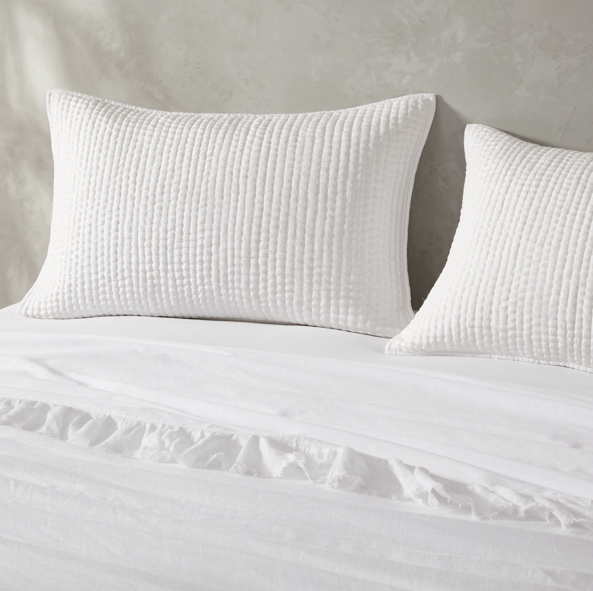 Pure White Silk Quilted Sham